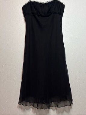 A.B.S. by Allen Schwartz Black Dress with Fringed Trim